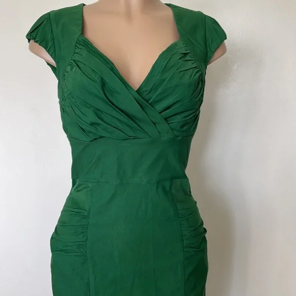 Grace Karin Dresses | Grace Karin. Vintage V Neck Green Color Womens Midi Dress Size Large | Color: Green | Size: L | Maggie55r's Closet